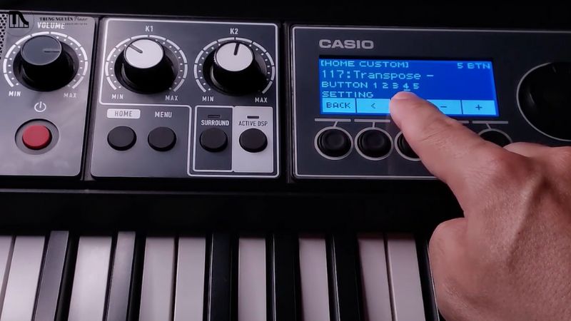 Hướng dẫn Transpose đàn organ - Chỉnh tông chuẩn cho người mới 4 Màn hình LCD của đàn Casio CT-S500 hiển thị chức năng Transpose
