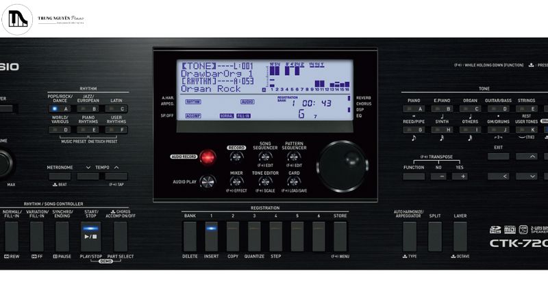 Bảng điều khiển của một cây đàn organ phổ thông