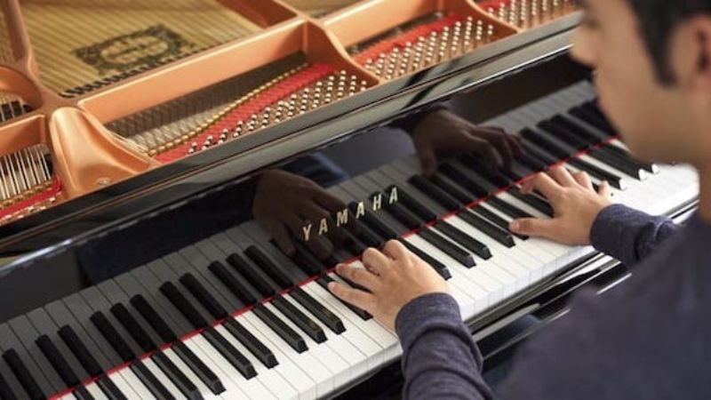 So sánh grand piano Yamaha CX và Yamaha GC: Chọn đàn nào phù hợp? 9 Khách hàng đang trải nghiệm piano GC1
