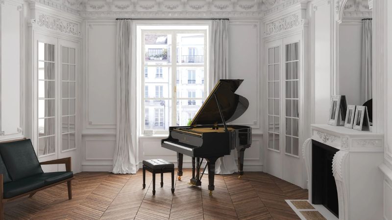 Cây đàn baby grand piano với vẻ đẹp thanh lịch