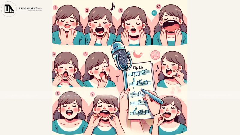 Mở khẩu hình và thả lỏng hàm – giúp cải thiện độ rõ ràng, giảm căng thẳng và hỗ trợ phát âm linh hoạt hơn khi hát.