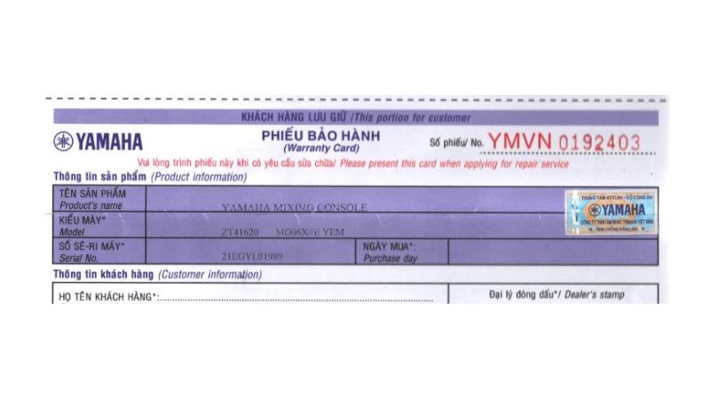 Thông tin bảo hành giúp người dùng nắm rõ quyền lợi khi sử dụng đàn