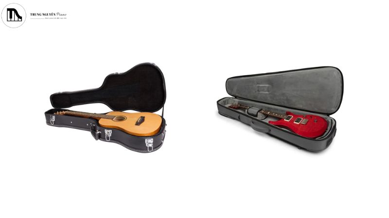 Guitar trong bao đàn mềm và cứng