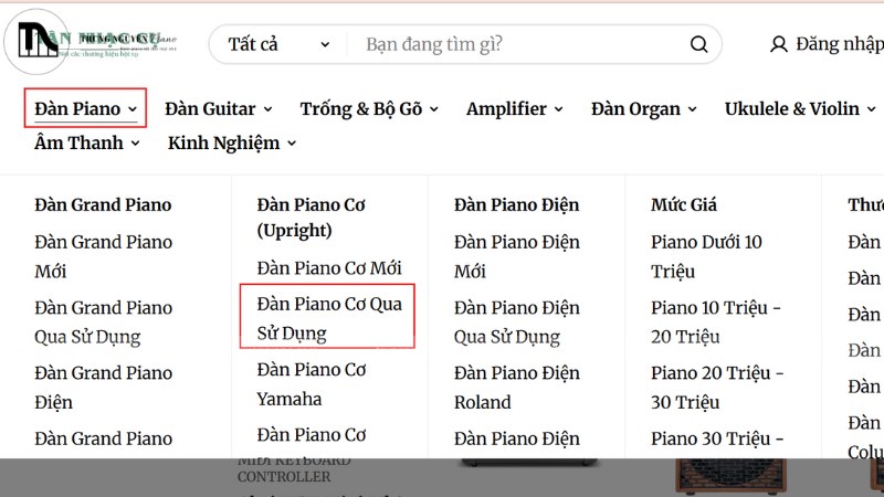 Một diễn đàn âm nhạc có mục rao vặt đàn piano