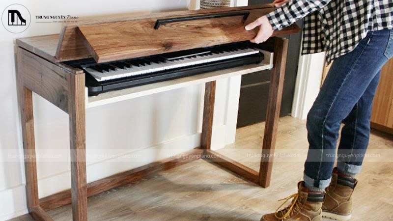 Chân đàn piano điện dạng tủ vững chắc trên sàn nhà