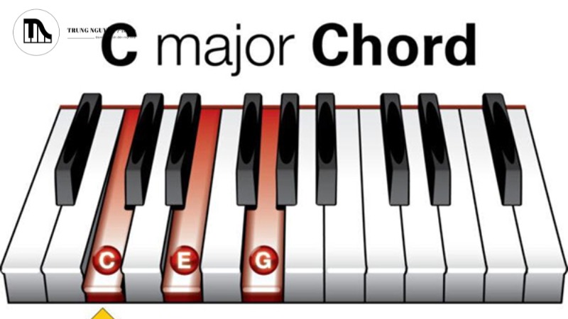 Nhìn vào sơ đồ hợp âm (chord chart), quan sát vị trí tay trên đàn