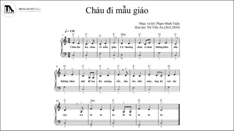 Hợp âm bài hát Cháu Đi Nhà Trẻ (Cháu Lên Ba)