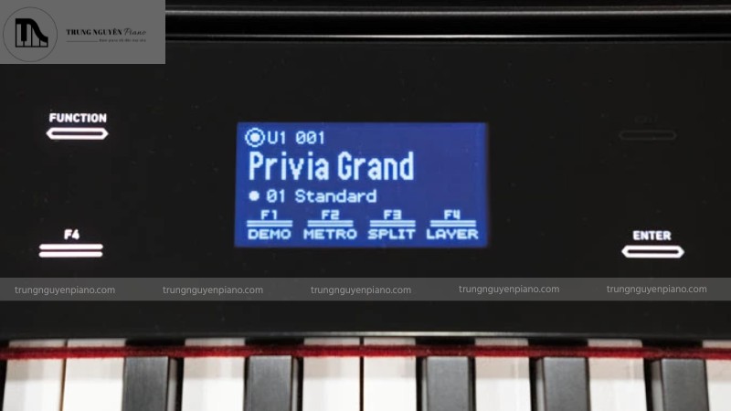 Màn hình đàn piano điện hiển thị cài đặt Layer hoặc biểu tượng Layer