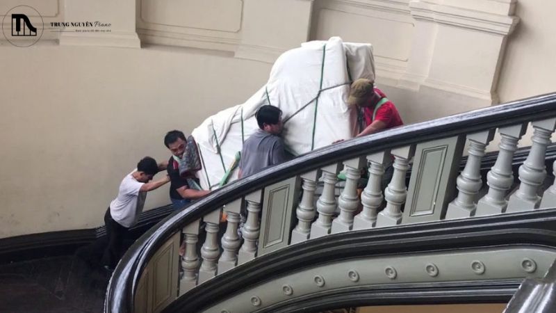 Dịch vụ vận chuyển đàn Piano Trung Nguyên Piano trọn gói 3 Sử dụng vật liệu bảo vệ chuyên dụng cho piano