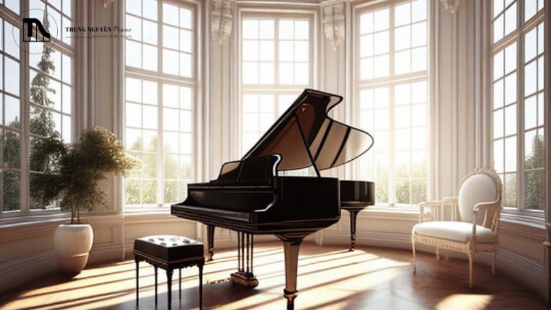 Đàn grand piano, hay còn gọi là đại dương cầm, piano 3 chân hoặc piano cánh bướm