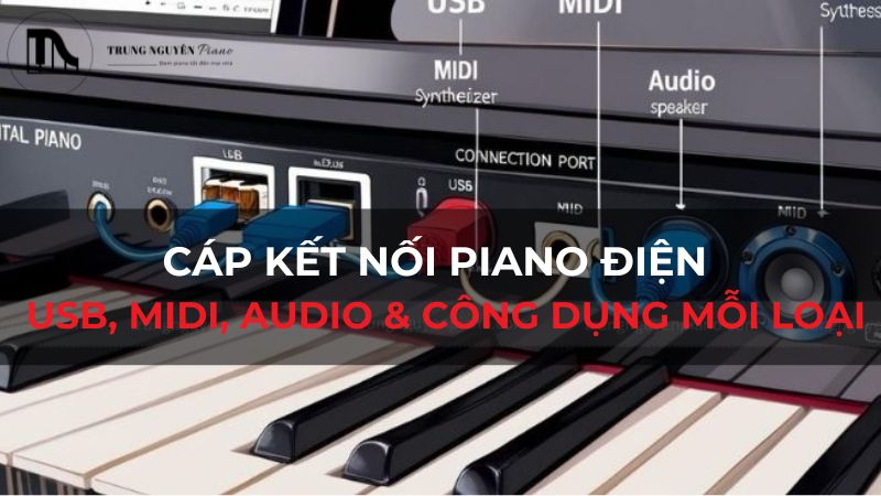 Cáp kết nối Piano điện: USB, MIDI, Audio & công dụng mỗi loại