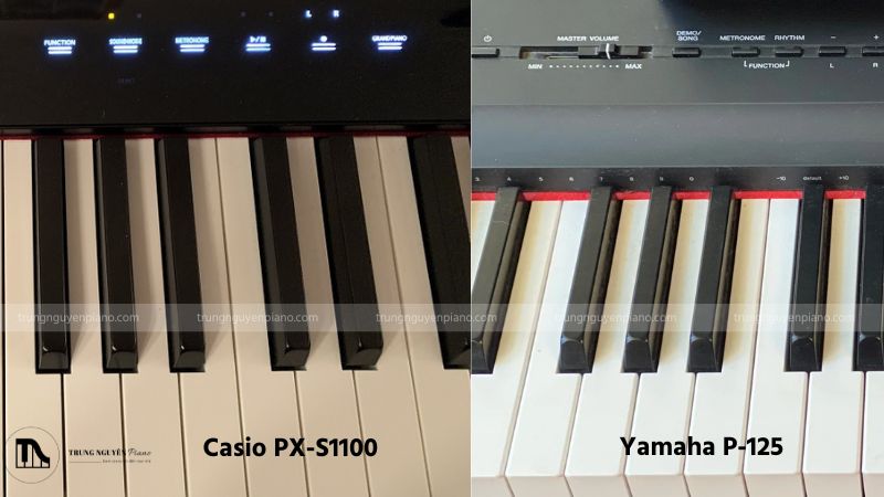 Bàn phím của đàn Casio PX-S1100 và Yamaha P-125