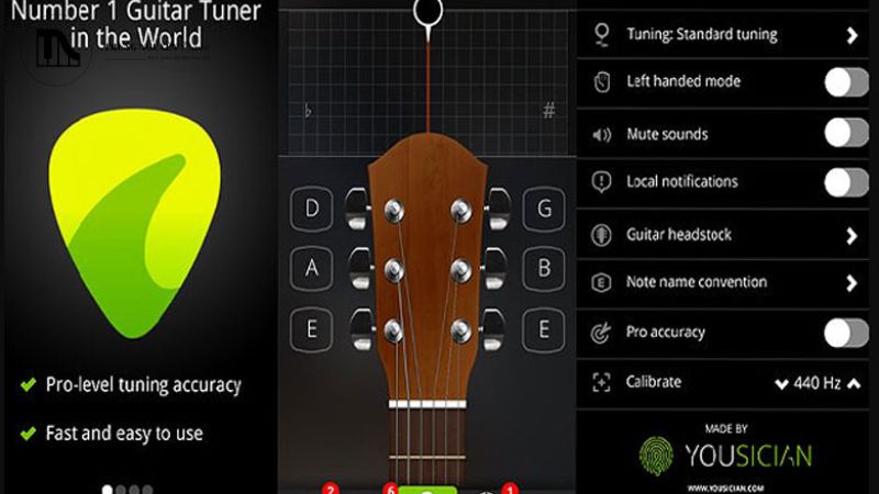 Các ứng dụng như GuitarTuna hay Fender Tune sử dụng micro tích hợp của điện thoại