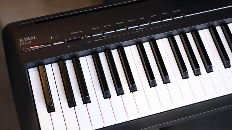 Thiết kế phím của Kawai ES120 mang lại cảm giác chơi chân thật