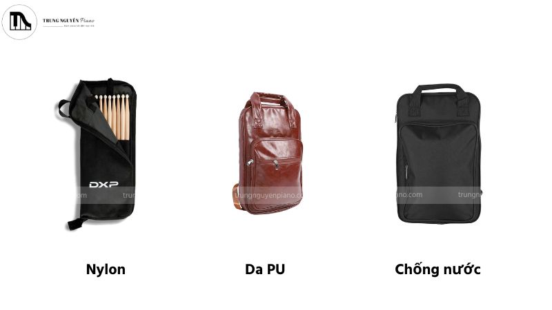 Cẩm nang chọn túi đựng dùi trống & phụ kiện cho người chơi trống 3 Chất liệu túi đựng phụ kiện trống phổ biến được chọn lọc dựa trên tính bền, thẩm mỹ