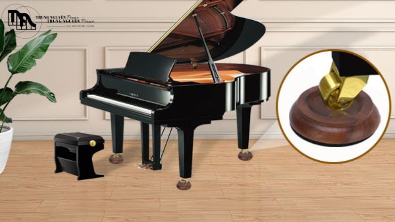 Chén kê chân piano gỗ tự nhiên