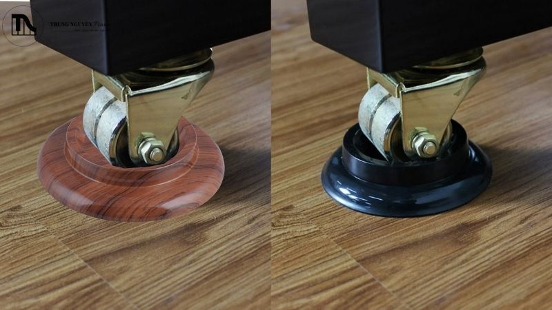 Lựa chọn tối ưu là chén kê gỗ có lót nỉ cho sàn gỗ