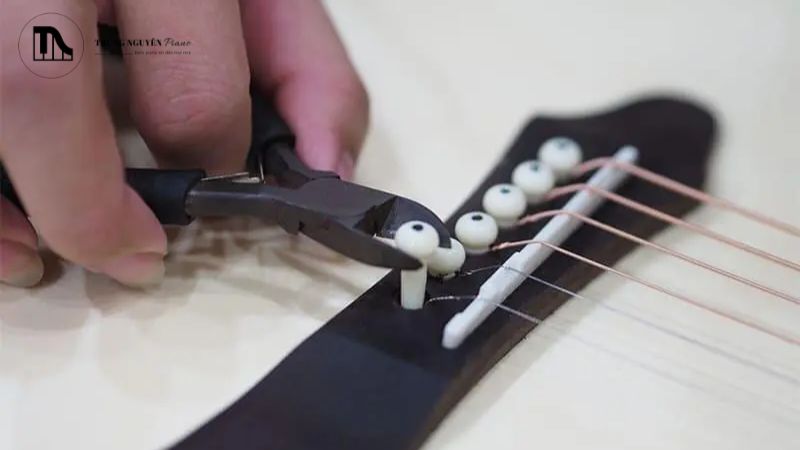 Rãnh sắc trên ngựa đàn (Saddle) của guitar