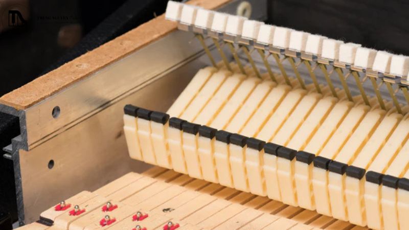 Miếng nỉ hoặc đệm cao su giảm chấn bị mòn làm phím piano điện kêu lạch cạch