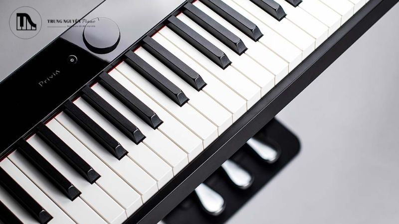 Bề mặt phím phủ ngà voi tổng hợp không chỉ mang lại vẻ ngoài sang trọng