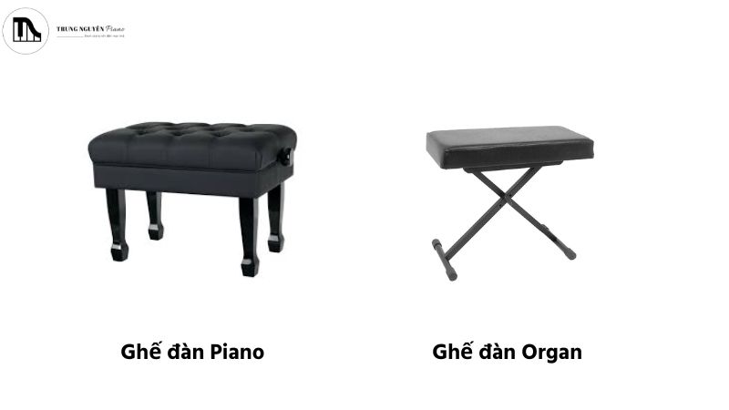 Ghế piano ổn định và sang trọng, trong khi ghế organ linh hoạt và dễ di chuyển