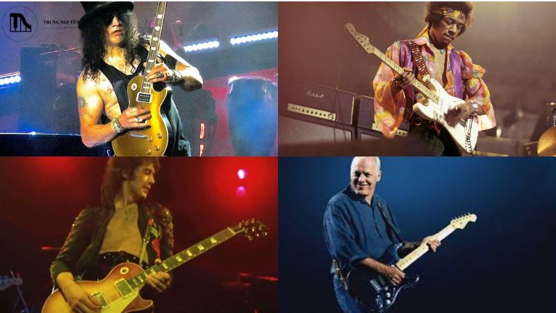 Các biểu tượng âm nhạc nổi tiếng cùng guitar điện Les Paul và Stratocaster