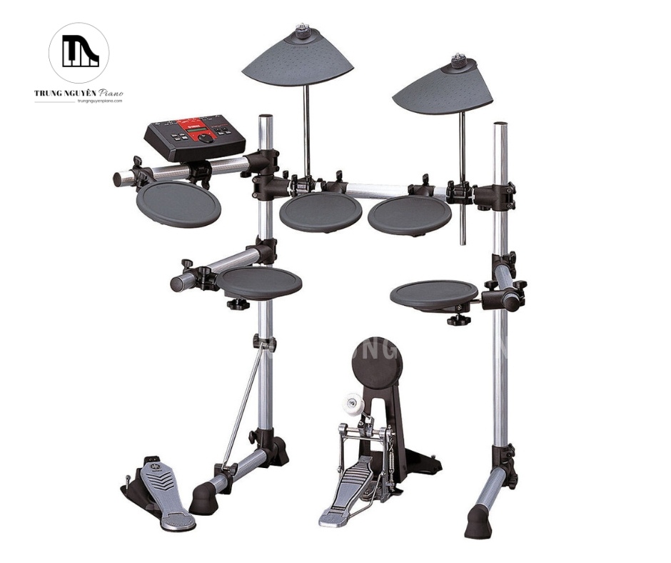Trống Điện YAMAHA DTXPLORER có hệ thống được đặt trên một bộ giá đỡ chắc chắn nhưng có thể gập lại gọn gàng