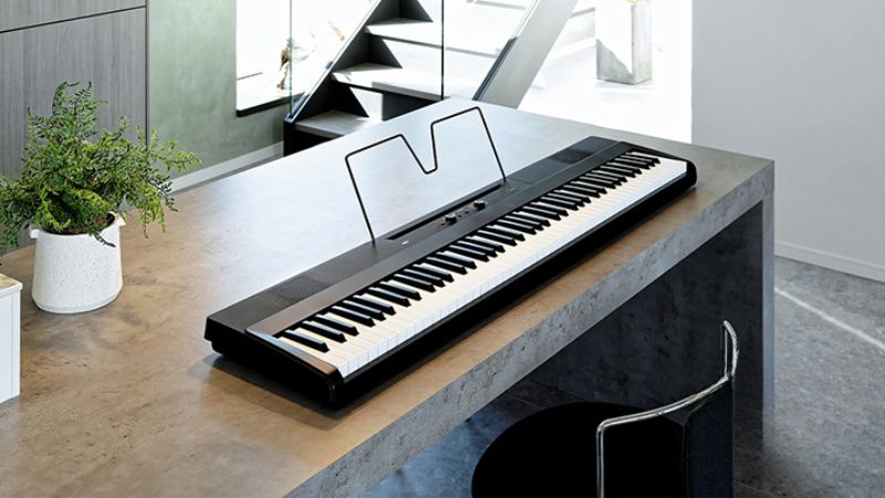 Piano điện tích hợp giúp bàn làm việc gọn gàng, tạo cảm hứng sáng tạo
