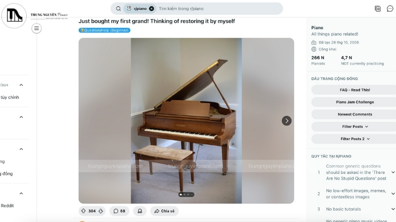 Top 5 Diễn Đàn Âm Nhạc Trực Tuyến Lớn Nhất Cho Người Yêu Piano/Guitar 5 Cộng đồng r/piano trên Reddit chia sẻ video biểu diễn và góp ý