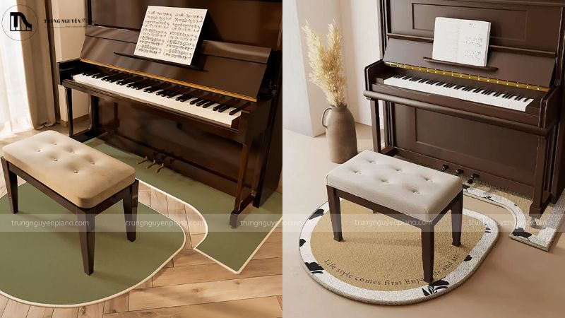 Lựa chọn thảm có lớp đế chống trượt và sợi dày để cách âm tốt cho đàn piano điện