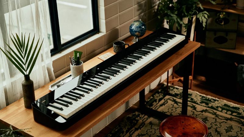 Chọn piano cho phòng khách tối giản với không gian gọn gàng, hài hoà