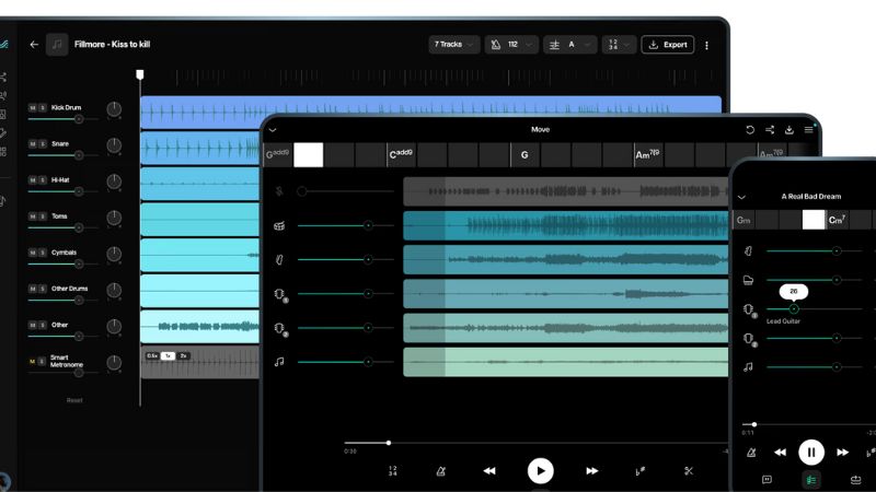 Top 5 ứng dụng tìm hợp âm piano/guitar chính xác nhất 5 Moises – ứng dụng tách track nhạc cụ bằng AI, biến mọi bài hát thành backing track