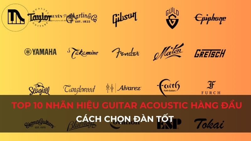10 nhãn hiệu Acoustic Guitar hàng đầu và cách chọn đàn