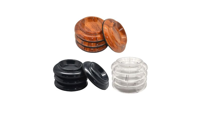 Độ sâu và kích thước chén kê chân đàn piano và hướng dẫn chọn & đo chuẩn 2 Ba loại chén kê chân đàn piano bằng gỗ, cao su và nhựa