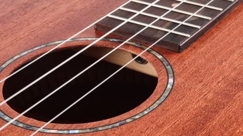 Đàn ukulele Andrew làm bằng gỗ ép mahogany bền bỉ, phù hợp cho người mới bắt đầu