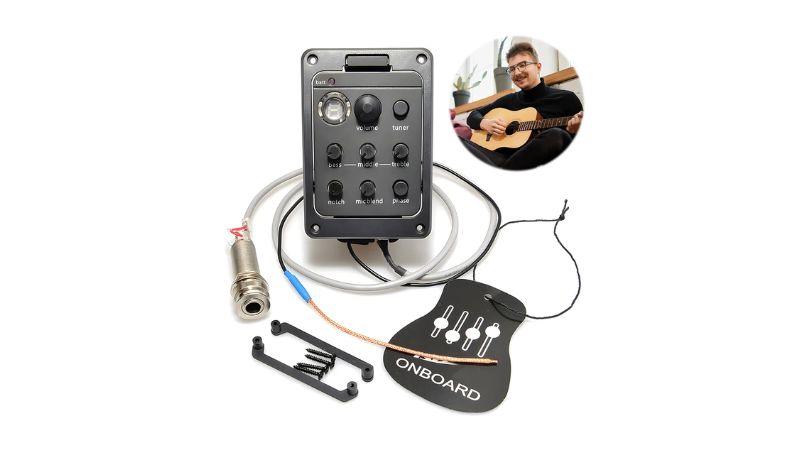 EQ tích hợp micro giúp hòa trộn tín hiệu pickup và âm thanh tự nhiên từ thùng đàn