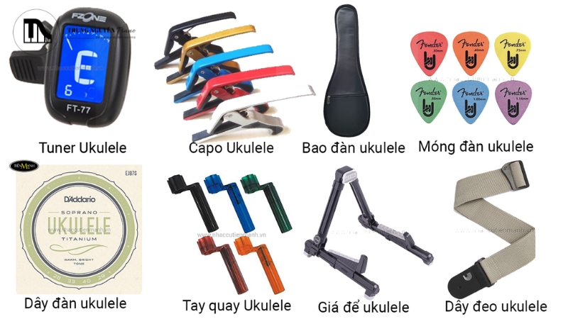 Phụ kiện Ukulele không chỉ là vật trang trí mà còn là công cụ thiết yếu