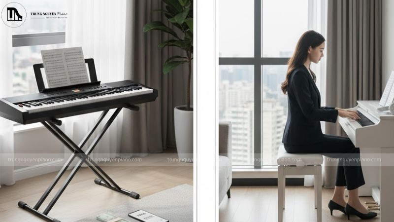 Sự khác biệt giữa Piano & Organ Keyboard: Chọn đàn nào đúng? 4 Piano điện slim-line và keyboard đặt trong không gian nhỏ