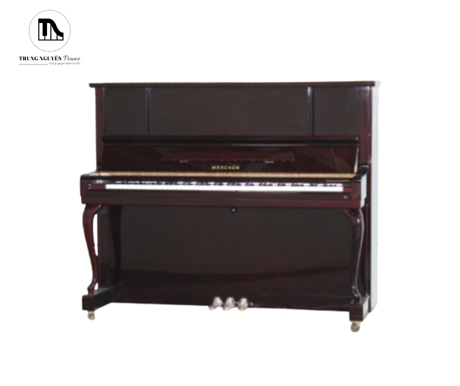 Đàn piano upright Marchen MS350 màu nâu gỗ thiết kế cổ điển cao 125 cm
