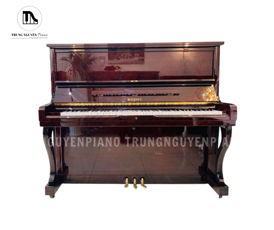 Tổng thể đàn piano Wagner W3 với dáng upright cổ điển, phù hợp đặt trong phòng khách gia đình