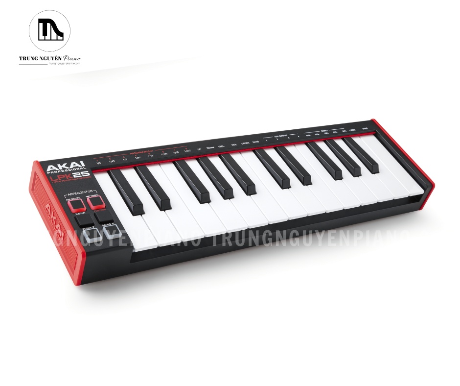 Thiết kế Akai LPK25 V2 với bàn phím MIDI 25 phím nhỏ gọn