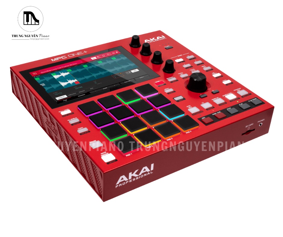 Thiết kế tổng thể Akai MPC One+ với màn hình cảm ứng 7 inch và hệ thống pad MPC RGB