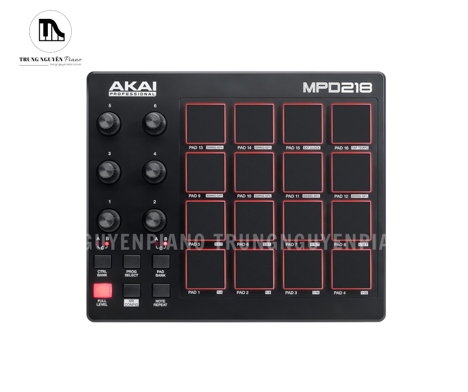 Akai MPD218 với 16 pad MPC và 6 núm xoay điều khiển trực quan