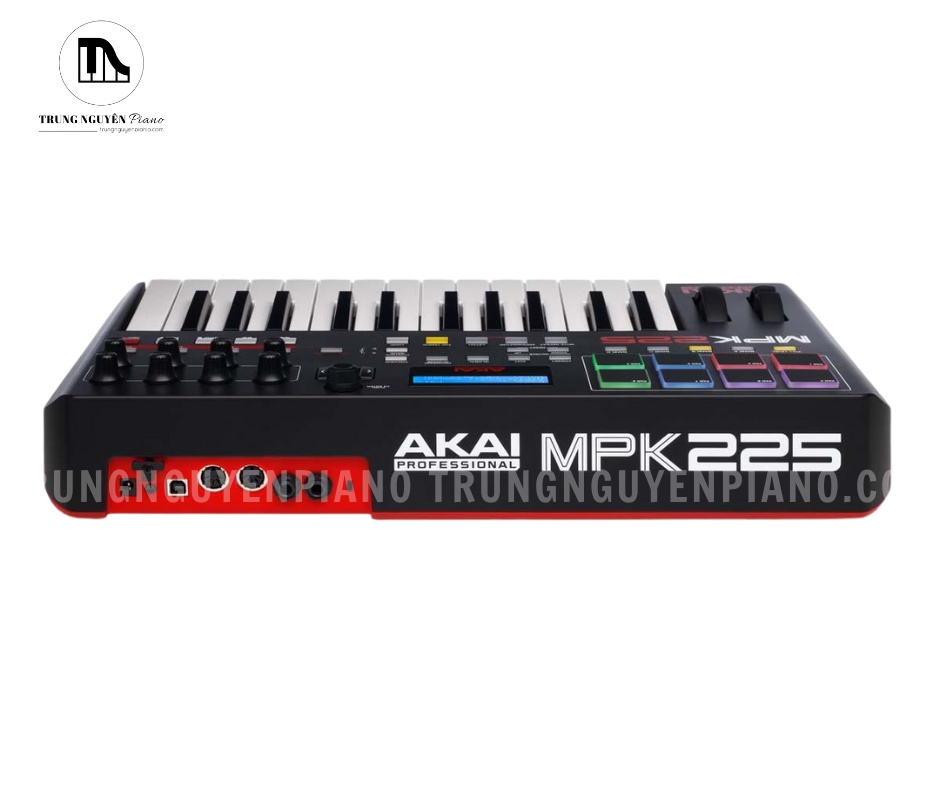 MIDI Keyboard Controller Akai MPK225 7 Mặt sau Akai MPK225 với các cổng kết nối MIDI và USB