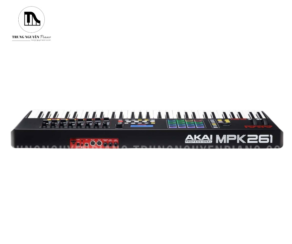 Bàn phím MIDI Controller Akai MPK261 4 Mặt sau được trang bị đầy đủ cổng kết nối chuyên nghiệp: USB, MIDI In/Out và các cổng Pedal mở rộng khả năng biểu diễn