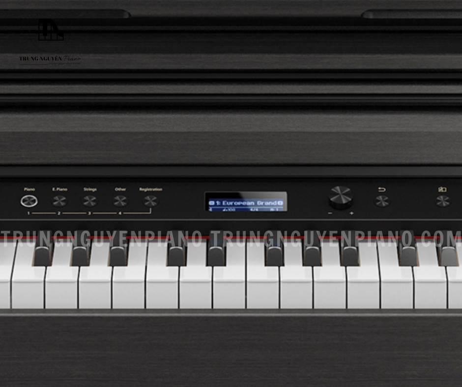 Piano Điện Roland LX706 11 Bảng điều khiển trung tâm Roland LX706, hiển thị tiếng đàn và chức năng tùy chỉnh âm thanh chi tiết