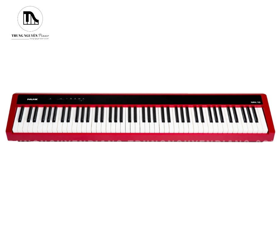 Thiết kế tổng thể đàn piano điện NUX NPK-10 với kiểu dáng mỏng gọn, hiện đại và đường nét tối giản