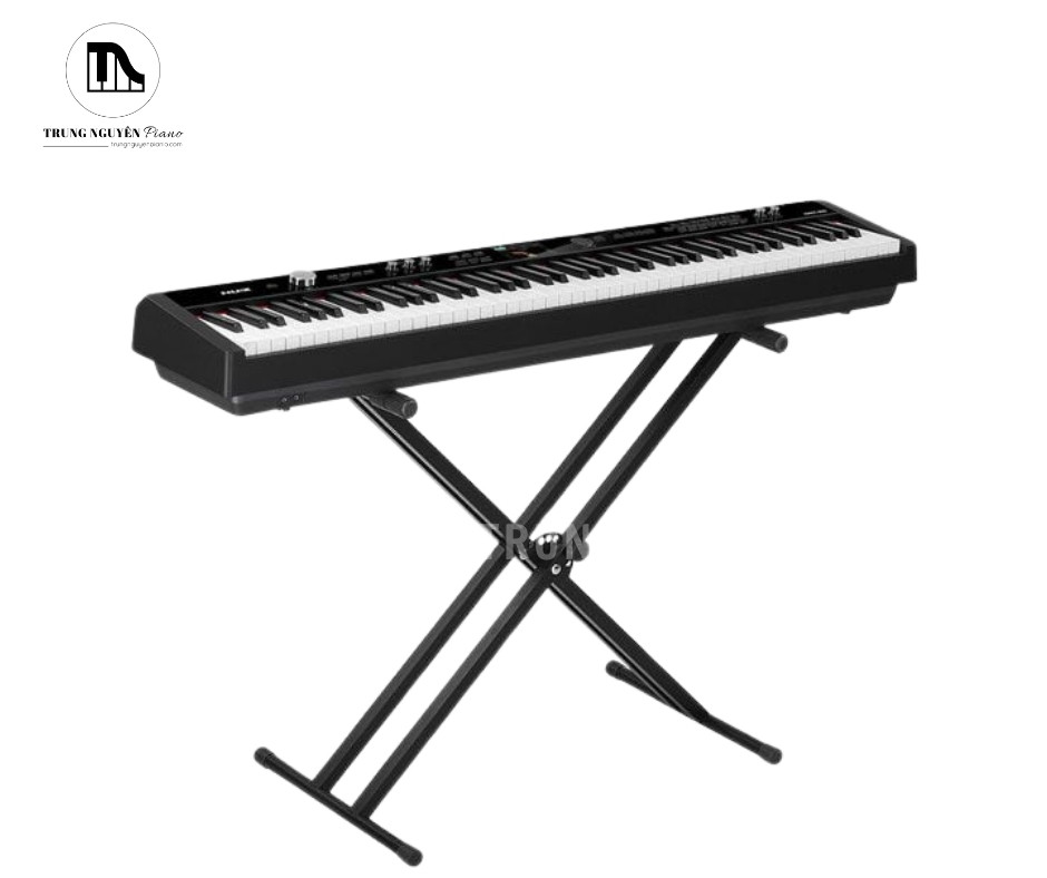 NUX NPK-20 kết hợp chân chữ X mang lại khả năng lắp đặt linh hoạt, gọn nhẹ và dễ di chuyển cho luyện tập hoặc biểu diễn