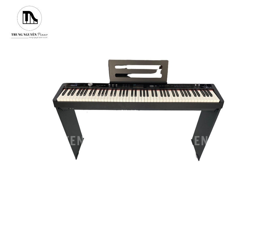 Góc nhìn từ trên cho thấy bố cục bàn phím 88 phím và bảng điều khiển được bố trí khoa học, dễ thao tác khi chơi đàn