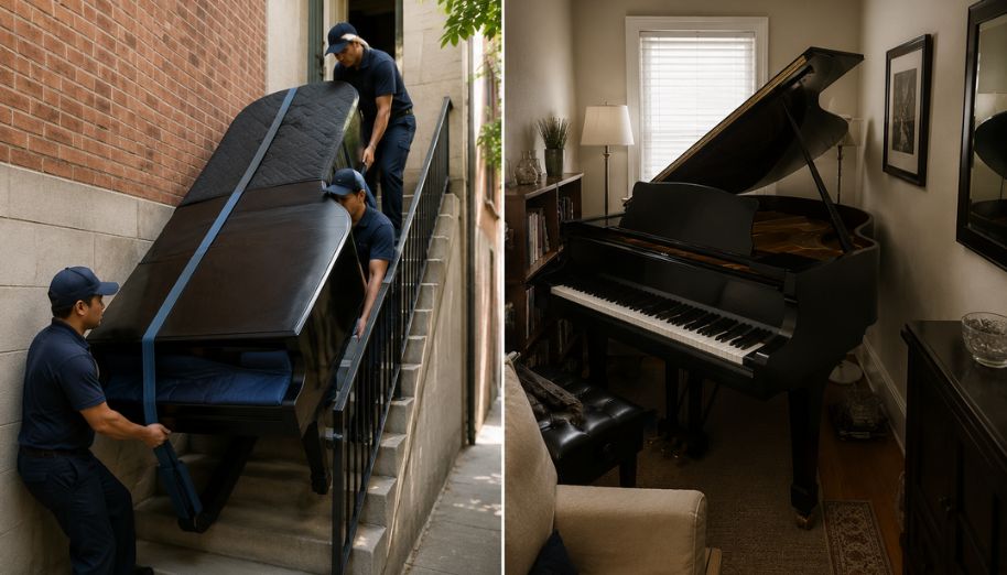 Vận chuyển Grand piano thường khó khăn và chiếm nhiều diện tích